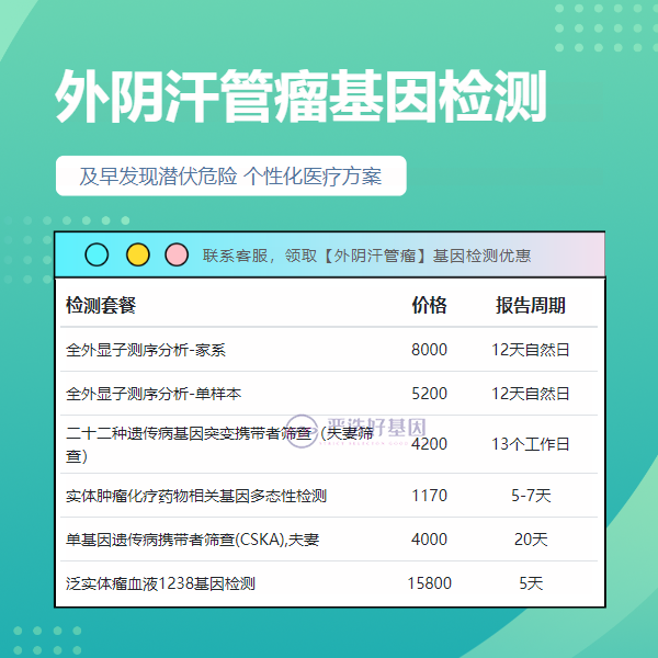 宿州基因检测外阴汗管瘤需要什么东西（7天出报告办理）