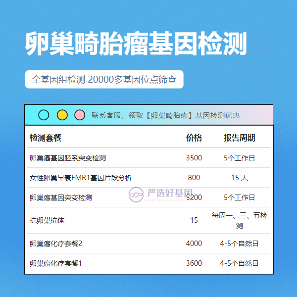 宿州基因检测卵巢畸胎瘤大概多久能出结果（1天出报告加急）